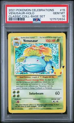 2021 POKEMON CELEBRATIONS CLASSIC COLL #15 VENUSAUR-HOLO PSA 10 - Image 1