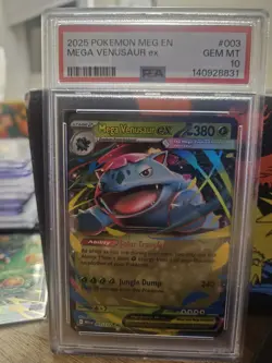 Pokemon Mega Evolution Mega Venusaur Ex 003/132 Double Rare Holo PSA 10 GEM MT - Image 1