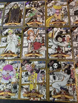 One Piece Set of 18 Ultra Rare Premium Collectible Anime Gold Silver Cards - Image 3