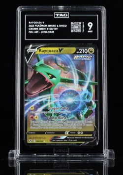 Rayquaza V 100/159 Crown Zenith Holo Pokemon TAG Graded 9 Mint - Image 1
