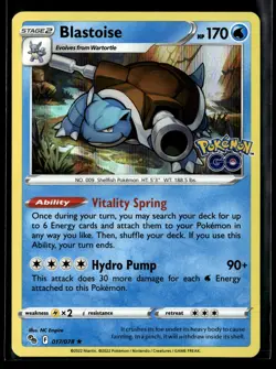 Blastoise 017/078 Holofoil Pokemon GO NM - Image 1