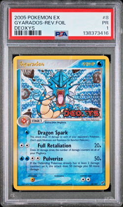 PSA 1 PR 2005 Pokemon EX Deoxys Gyarados STAMPED Reverse Holo Foil 8/107 - Image 1