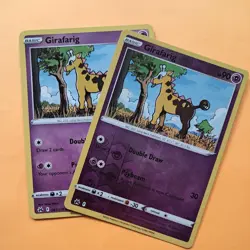 Reverse Holo GIRAFARIG 061/159 & non holo Crown Zenith SWSH pokemon cards bundle - Image 1