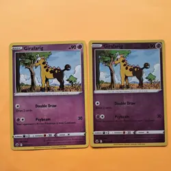 Reverse Holo GIRAFARIG 061/159 & non holo Crown Zenith SWSH pokemon cards bundle - Image 2