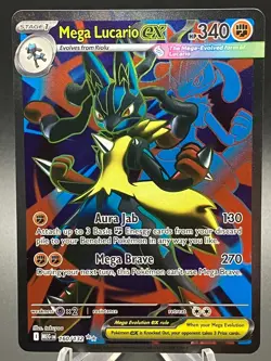 Mega Lucario ex 160/132 Full Art Holo Ultra Rare Pokemon TCG Mega Evolution NM+ - Image 2