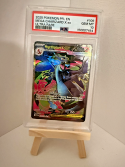 MEGA CHARIZARD X EX #109 PSA 10 2025 POKEMON PFL EN-PHANTASMAL FLAMES ULTRA RARE - Image 1