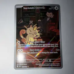 Pokemon Team Rocket's Meowth 203/182 Sv10 Destined Rivals Illustration Rare Ful… - Image 1