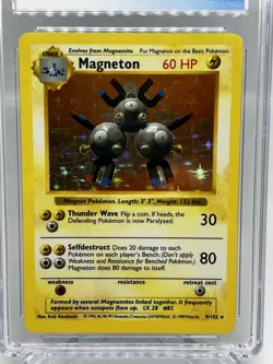 Pokemon TCG Magneton Base Set Shadowless 9/102 Holo CGC 7.5 NM Near Mint - Image 3
