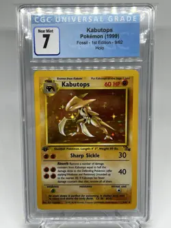 Pokemon TCG Kabutops Holo Rare 1st Edition Fossil 9/62 CGC 7 NM Near Mint - Image 5