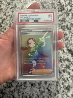 Pokemon TCG Candice Silver Tempest 204/195 Rainbow Trainer PSA 9 - Image 3