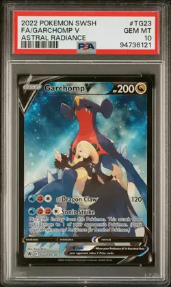 2022 POKEMON SWORD & SHIELD ASTRAL RADIANCE #TG23 FULL ART/GARCHOMP V PSA 10 - Image 1