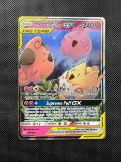 Togepi Cleffa & Igglybuff 143/236 NM GX Tag Team Cosmic Eclipse English Pokemon - Image 1