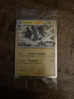 Luxray Me03: Pokemon Sealed Perfect Order EN PROMO Holo TCG Exclusive! Silver - Image 1