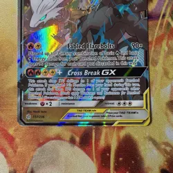 Reshiram & Zekrom GX 157/236 Cosmic Eclipse Ultra Rare Tag Team Pokemon Card LP - Image 3