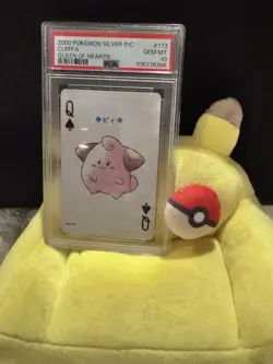 2000 POKEMON SILVER VERSION PLAYING CARDS 173 CLEFFA QUEEN OF HEARTS PSA10 - Image 3