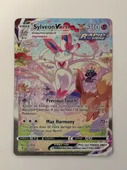 Sylveon VMAX 212/203 Secret Rare Full Art Rapid Strike Holo Pokemon Card - Image 1