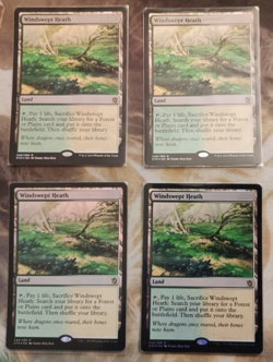 FOUR (Playset) Windswept Heath (Khans of Tarkir ENG) FOIL MtG Cards Near Mint - Image 1