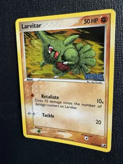 Larvitar Reverse Holo Pokemon Card EX Unseen Forces STAMPED 61/115 NM - Image 4