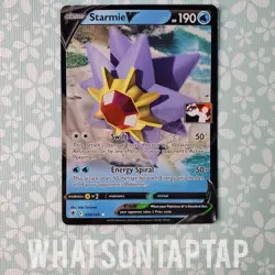Pokemon Card Starmie V 030/189 Ultra Rare Sword Shield Prize Pack Series 3 NM - Image 1