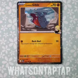 Pokemon Card Cynthias Gible 102/182 Common Holo Scarlet Violet Destined Rivals - Image 1