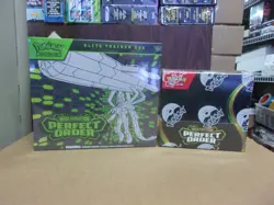 POKEMON PERFECT ORDER ETB ELITE TRAINER + BOOSTER BOX LOT - Image 1