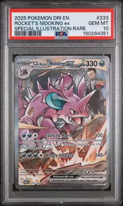 2025 POKEMON DRI SPECIAL ILLUSTRATION RARE #233 TEAM ROCKET'S NIDOKING EX PSA 10 - Image 1