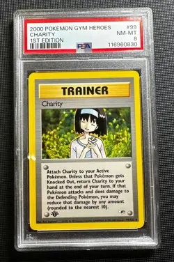 2000 Pokemon GYM HEROES 1st edition CHARITY 99/132 RARE PSA 8 NM-MT - Image 1