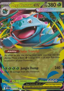 Mega Venusaur ex 003/132 Double Rare Mega Evolution Pokemon Near Mint - Image 1
