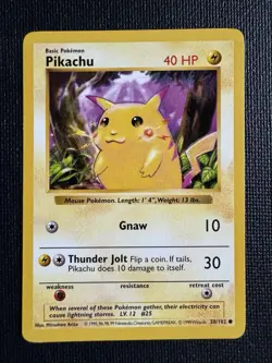 Pikachu 58/102 Shadowless Red Cheeks Base Set 1999 WOTC Pokemon Vintage NM - Image 1