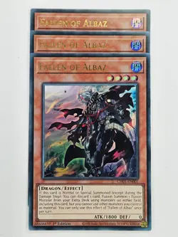 Yu Gi Oh - 3x CH01-EN001 Fallen of Albaz - Ultra Rare - Image 1