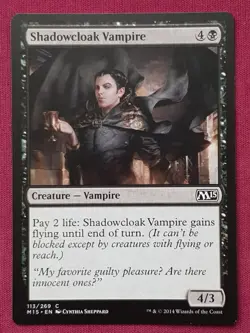 Magic The Gathering 2015 CORE SET M15 SHADOWCLOAK VAMPIRE black card MTG - Image 1