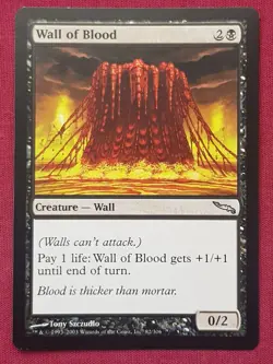 Magic The Gathering MIRRODIN WALL OF BLOOD black card MTG - Image 1