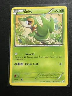 Snivy Radiant Collection Legendary Treasures RC1 Pokemon Card 2013 LP Holo - Image 1
