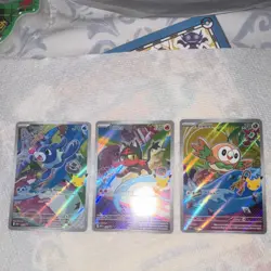 Pokemon Popplio Litten Rowlet Holo Card Lot - 3 Standard Size Collectible Cards - Image 2