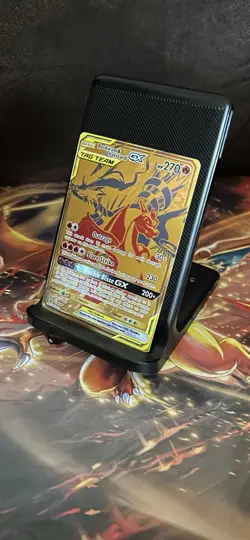 2021 Pokemon SM Black Star Promo SM247 Full Art Reshiram & Charizard GX - Image 3