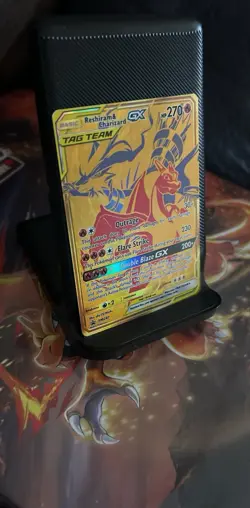 2021 Pokemon SM Black Star Promo SM247 Full Art Reshiram & Charizard GX - Image 5