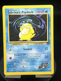 Pokemon TCG Sabrina's Psyduck 99/132 Gym Challenge Regular DMG - Image 1