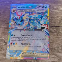 STAMPED Pokemon Vaporeon ex 023/131 Double Rare Holo Prize Pack 280 HP EX - Image 1