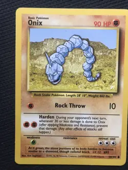 Onix 56/102 Pokemon Base Set Common - Image 1