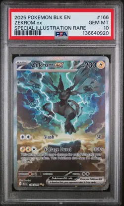 PSA 10 Zekrom ex 166/086 Pokemon Black Bolt Full Art Graded - Image 1