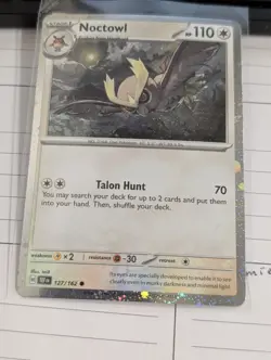 Noctowl 127/162 Cosmos Holo With Swirl 🍥 Under Wing Temporal Forces Pokemon TCG - Image 1