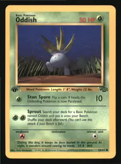 Oddish 58/64 Common Jungle Pokemon 1st Edition Lightly Played - Image 1