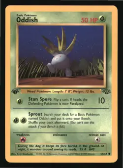 Oddish 58/64 Common Jungle Pokemon 1st Edition Lightly Played - Image 1