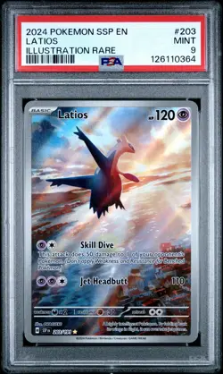 2024 POKEMON SSP EN-SURGING SPARKS ILLUSTRATION RARE #203 LATIOS PSA 9 - Image 1