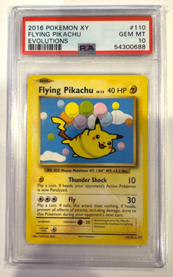 2016 POKEMON XY EVOLUTIONS #110 FLYING PIKACHU PSA 10 GEM MT - Image 1