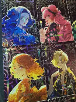 One Piece Collectible Foiled Fireworks Character Anime 18 Waifu Cards CCG - Image 2