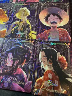 One Piece Collectible Foiled Fireworks Character Anime 18 Waifu Cards CCG - Image 4