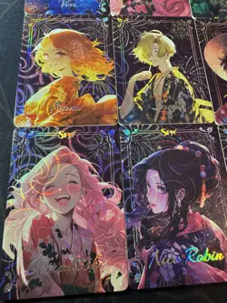 One Piece Collectible Foiled Fireworks Character Anime 18 Waifu Cards CCG - Image 5