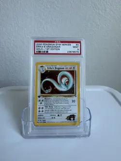 PSA 9 Mint 1st Edition Gym Heroes Holo Erika's Dragonair 4/132 Pokemon Card - Image 2