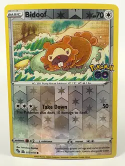 Bidoof (Ditto) 059/078 Pokemon Go UNPEELED Holo Pokemon Card - Image 1